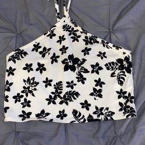 Bethany Mota Floral Tie Back Crop Top